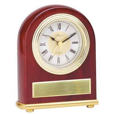 Piano Finish Rosewood Dome Clock 4" x 5"