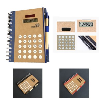 Spiral Notebook with Solar Calculator