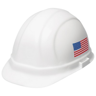 Omega II® Cap Hard Hat w/6 Point Mega Ratchet Suspension - Printed Flag