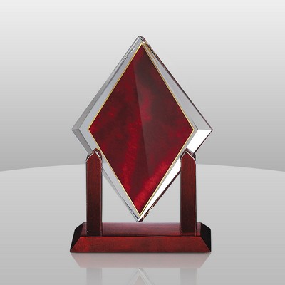 Maroon Red Elegant Diamond Award (11"x9"x3")