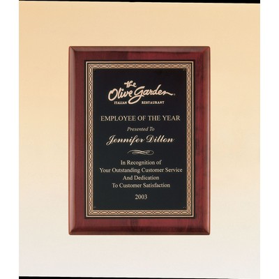 Rosewood Stained Airflyte Board Plaque w/ Braided Design Border (7"x9")