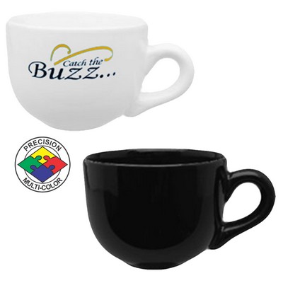 14 Oz. Vitrified Black Latte Bowl Mug - Screen Printed