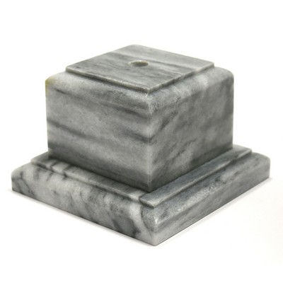 Gray Cube Marble Base w/Counter Sunk Hole (3¾"x3"x3¾")