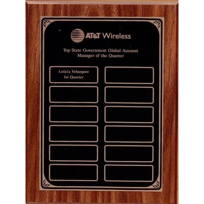 Walnut Veneer Plaque w/Black Laser Perpetual Plate