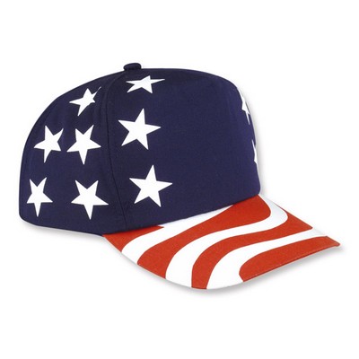 5 Panel Golf Style Stars and Stripes Cap