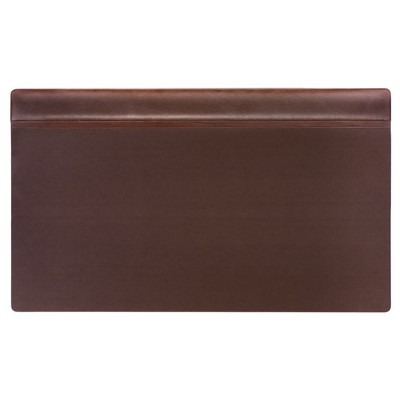 Classic Chocolate Brown Leather Top-Rail Desk Pad (34"x20")