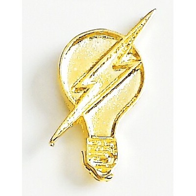 Light Bulb w/ Lightning Bolt Marken Design Cast Lapel Pin (Up to 1")