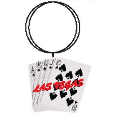 Spades Royal Flush Key Chain w/Clear Mirrored Back (10 Square Inch)