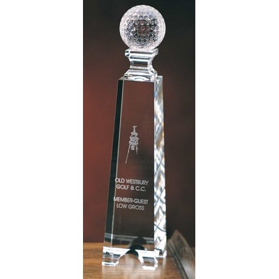 Golf Gate Tower Optic Crystal Award (2½"x11")