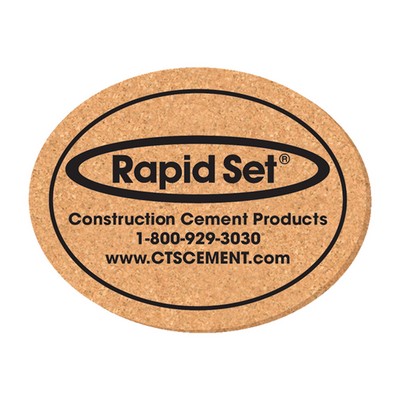 3 1/2" x 4 1/2" Oval Shape Solid Cork Coasters