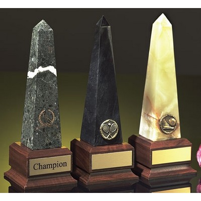 8" Green Genuine Marble Target Obelisk Award