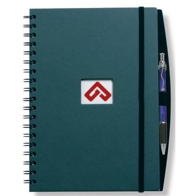 Eco Board Spiral Journal w/ Extended Curved Back & Pen (7"x10")