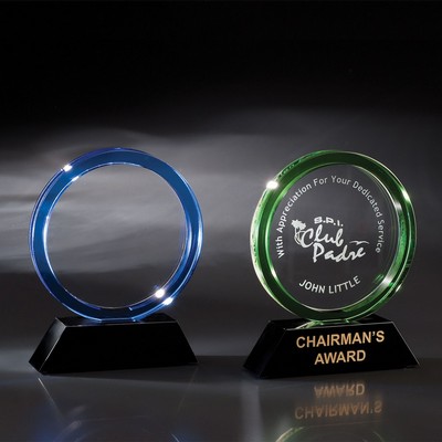 7 1/2" Blue Halo Crystal Award