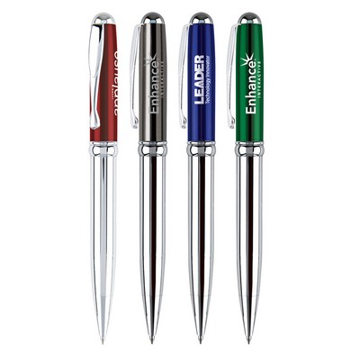 Metal Pen, Ballpoint pen, Twist action, Blue ink refill optional