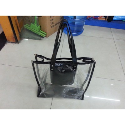 Clear PVC Tote Bag w/Solid Edges