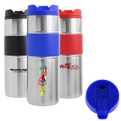 16 Oz. Oceanside Double Wall Stainless Steel Tumbler (Blue)