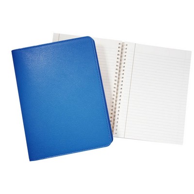 Refillable Spiral Notebook W/ Premium Leather Cover (7"x9 1/4")