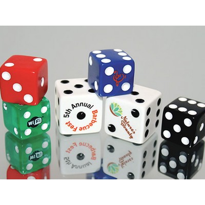 Custom Dice with Indented Spots in 3/4" Opaque