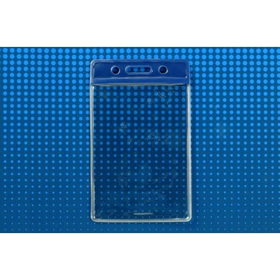 Horizontal Top Load Color Bar Badge Holder - Blue (3.75"x2.63")