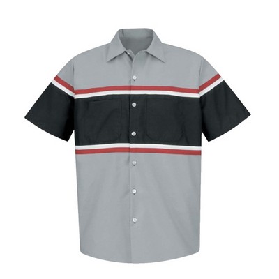 Red Kap™ Short Sleeve Multi-Stripe Performance Technician Shirt