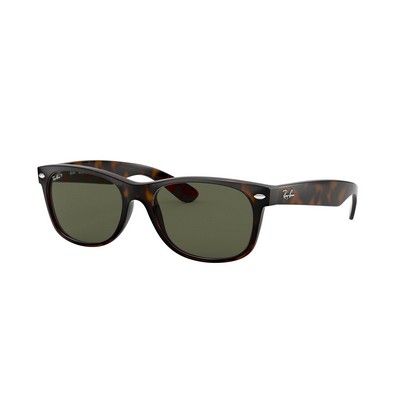 Ray-Ban® Tortoise Brown/Green Small Frame Polarized™ New Wayfarer Sunglasses