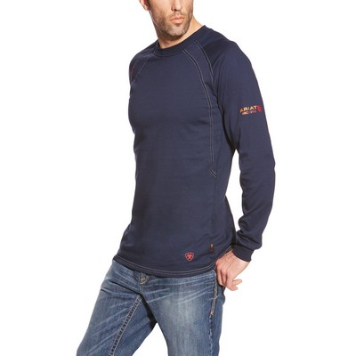 FR Work Crew Long Sleeve Navy Blue T-Shirt