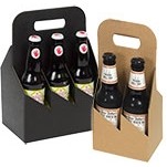 4 Bottle Brown Kraft Beer Bottle Carrier