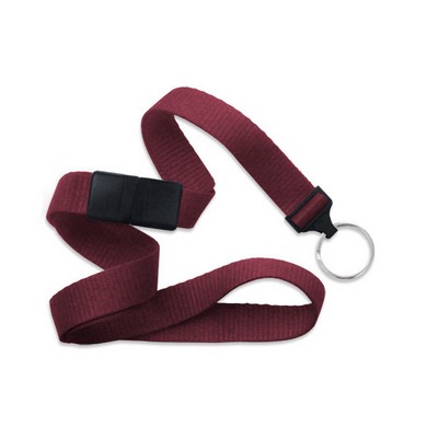 5/8" Blank Breakaway Lanyard w/Split Ring (Maroon Red)