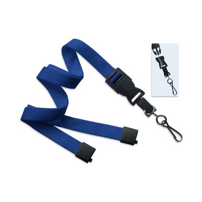 5/8" Blank Detachable Lanyard w/Swivel Hook (Royal Blue)