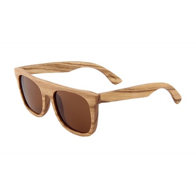 Zebra Wood Sunglasses - Brown Polarized Lenses - Zebra Wood Frames