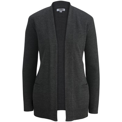 Ladies' Jersey Knit Acrylic Open Cardigan