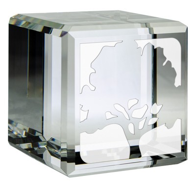 3 1/8" Optical Crystal Cube