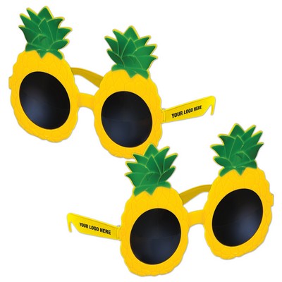 Pineapple Glasses with Custom Pad Print on Both Stems