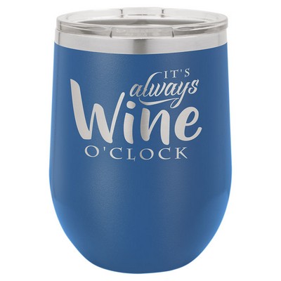 12 Oz. Stainless Steel Wine Tumbler - Royal Blue