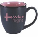 16 Oz. Matte Black Out/Pink Gloss In Bistro Mug