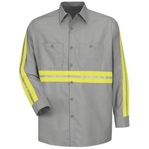 Red Kap® Enhanced Visibility Industrial Work Shirt - Long Sleeve