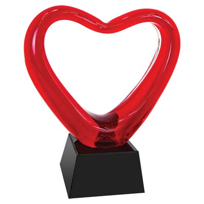 Heart of Life Art Glass Award 6 1/2"H