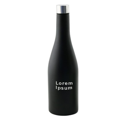 26 Oz. Apollo™ Black Stainless Steel Wine Bottle w/Chardonnay Shape