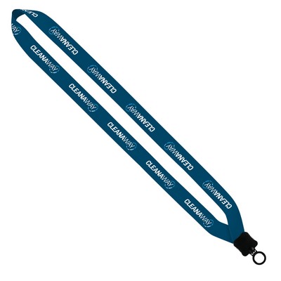 ¾" RPET Dye-Sublimated Lanyard w/Plastic Clamshell & O-Ring