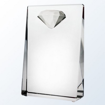 Clear Diamond Wedge Optic Crystal Award - Large