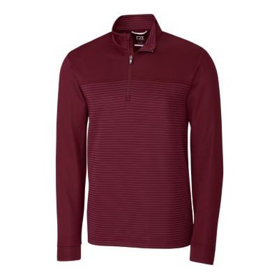 Cutter & Buck Traverse Stripe Stretch Quarter Zip Mens Pullover