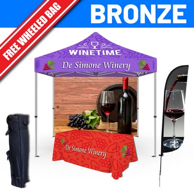 Bronze Event Package - 10' Tent, Backwall, Table Throw, and 9' Flag