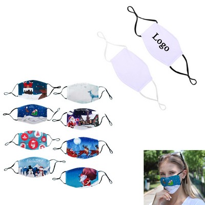 Christmas Reusable Sublimation Face Mask