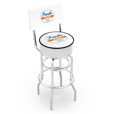 30" Double-Ring, 360 Degree Swivel Stool w/Chrome Finish, Seat Back