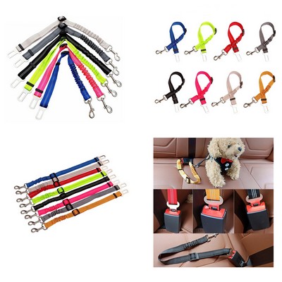 Adjustable Pet Dog Cat Car Seat Belt Safety Leads with Elastic Nylon