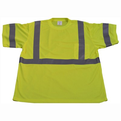 ANSI/ISEA 107-2015 Class 3 Lime Birdseye Mesh High Vis Short Sleeve T-shirts