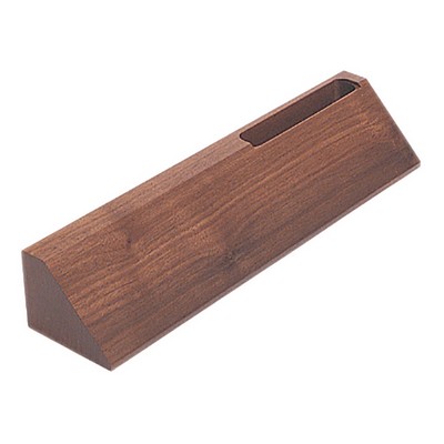 10" Genuine Walnut Desk Wedge with Business Card Holder