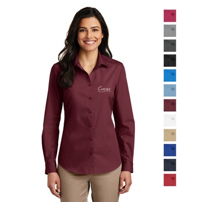 Port Authority® Ladies Long Sleeve Carefree Poplin Shirt