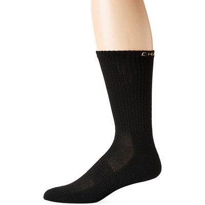 Premium Bamboo Knit Jacquard Design Athletic Crew Socks