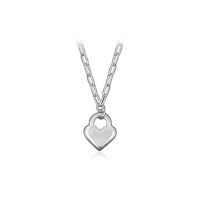 CJ Steelx Lock Heart Pendant - Silver